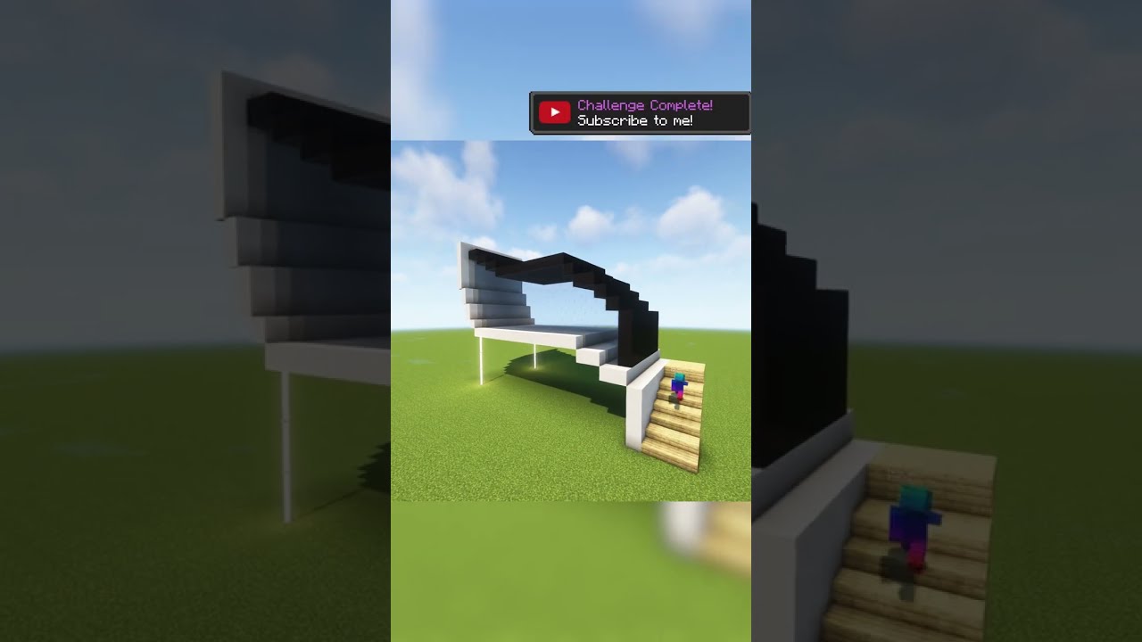 Minecraft: Aesthetic Modern House Build with Worlds Smallest Violin #shorts #minecraft