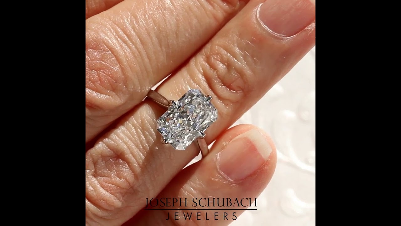 Custom Radiant Diamond Tulip Solitaire Engagement Ring