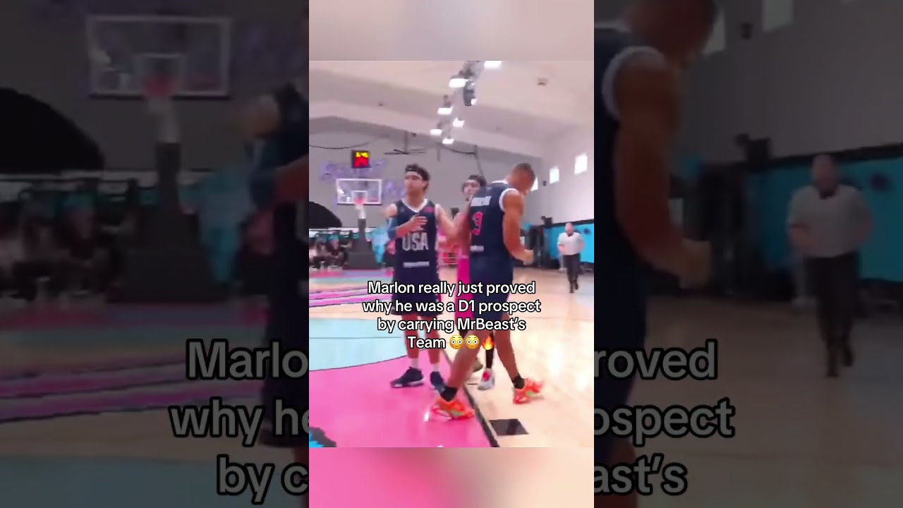 Marlon really just proved why he was a D1 prospect by carrying MrBeast’s Team 😳😳🔥