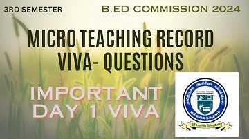 Micro teaching viva question | b.ed commission viva | tamil |tnteu |3rd semester |record viva|