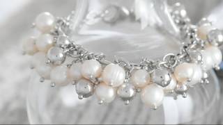 Honora Cultured Pearl Sterling Bead Charm Bracelet on QVC