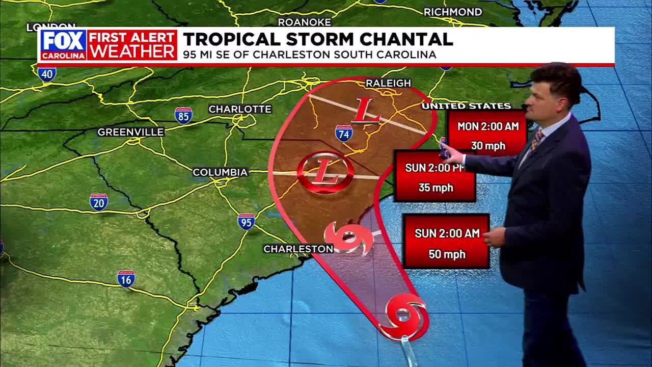 Tracking Tropical Storm Chantal's movements near East Coast - YouTube