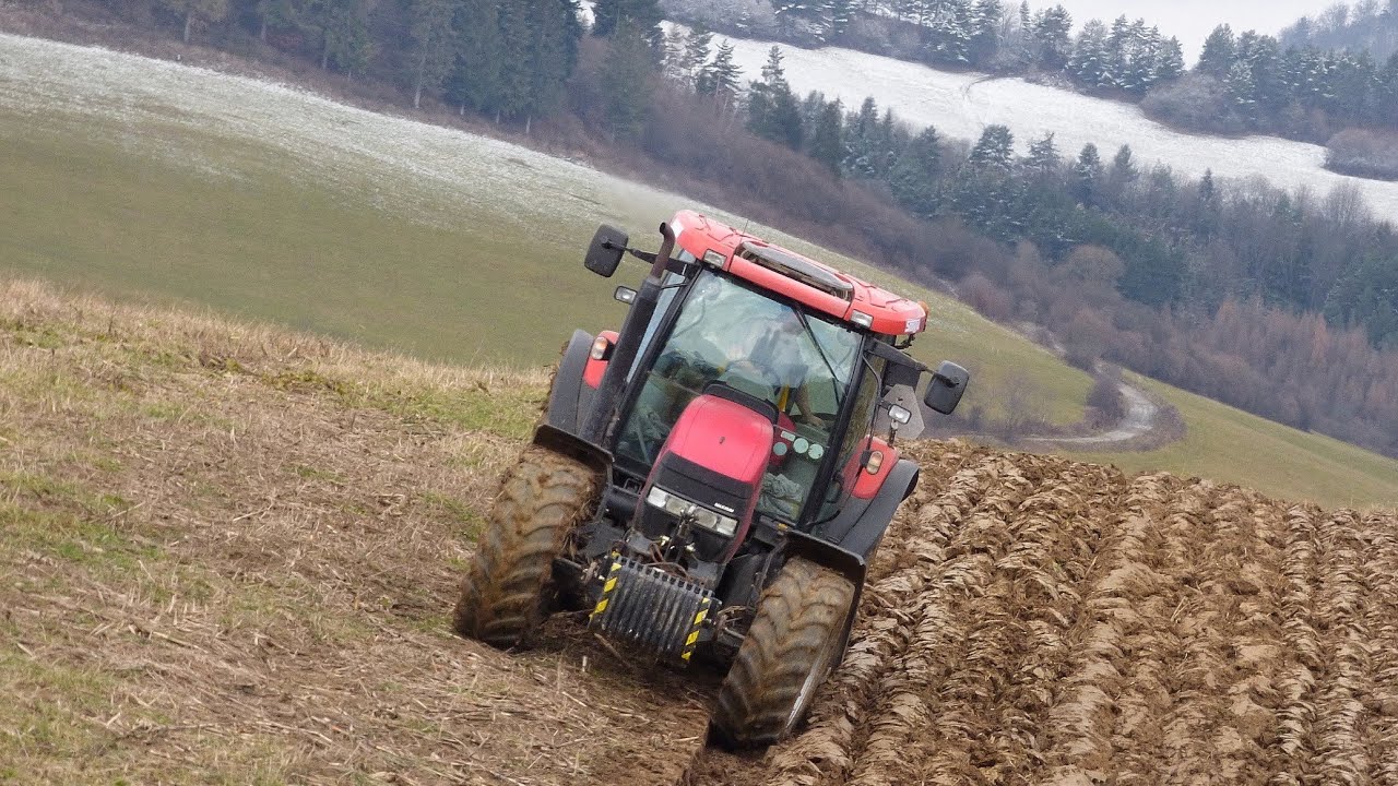 Вспашка мокрой почвы Case IH MXU 135 Pro 2022 + Pöttinger Servo 25