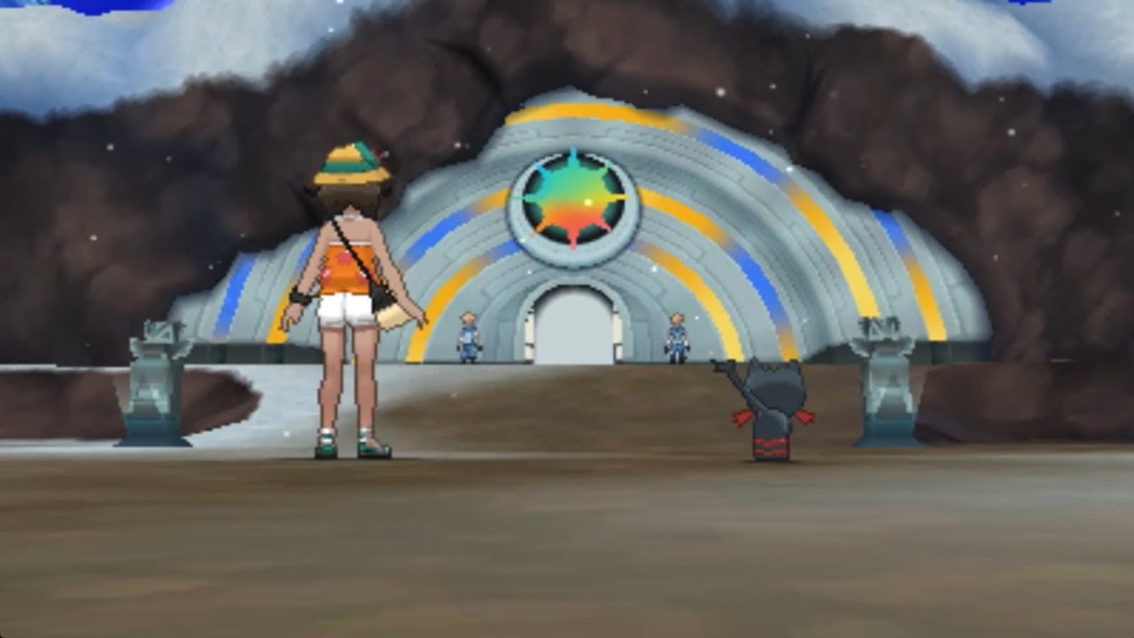 mount lanakila starter cutscene with an unevolved litten