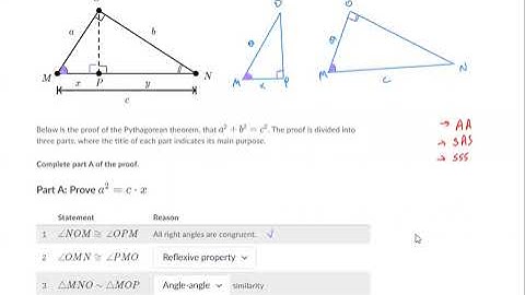 Pythagorean Theorem Proof by Similar Triangles(Khan Academy)