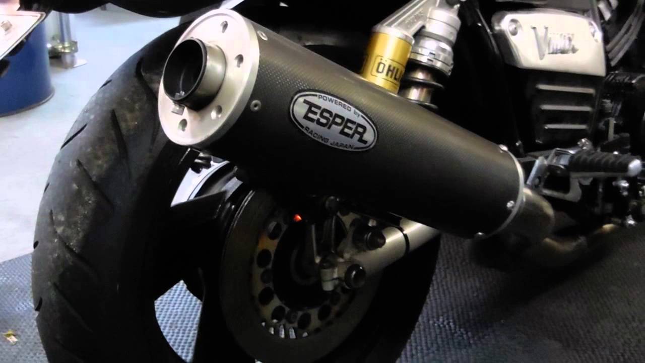 バッフル入】レアなV-MAX用 エスパー4-2-1 右出しマフラー音 