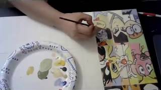 Acrylic April Day 9: Huckleberry Hound (Time Lapse)