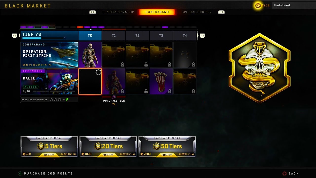 BUYING 100 TIERS OF SUPPLY DROPS IN BLACK OPS 4!