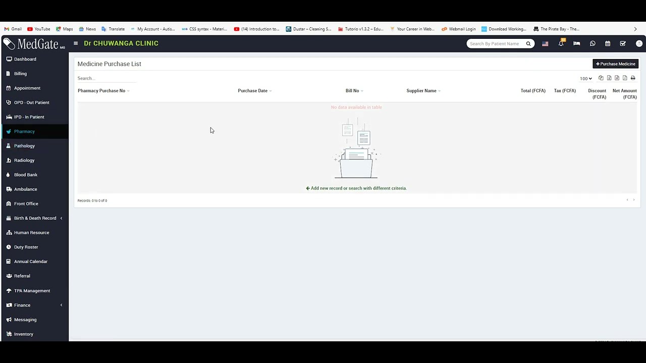 HOW TO SET UP PHARMACY MODULE   MEDGATE HOSPITAL MANAGEMENT SYSTEM
