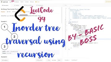 LeetCode | 94. Binary Tree Inorder Traversal USING RECURSION | C++ | (ENGLISH) | BASIC BOSS