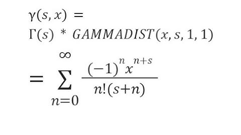 Lower Incomplete Gamma Function Cumulative GAMMADIST Taylor Maclaurin SERIESSUM LINEST POLYNOMIAL