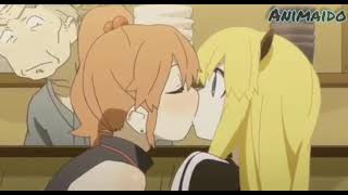 Anime Yuri Kiss 14 - Hen Zemi - Anna X Makiko Kiss - Anime Kiss Moments
