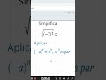 Simplificar una raíz cuadrada cuyo radicando es un valor negativo elevado al cuadrado #shorts