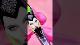 maleficent nails by adrianna! #tickledpinque #nailart #handpainted #uniquenailart #halloweennails