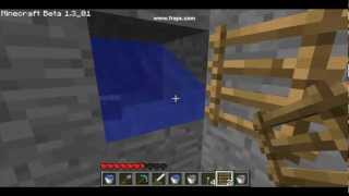 Minecraft tutorial-How to make a water ladder