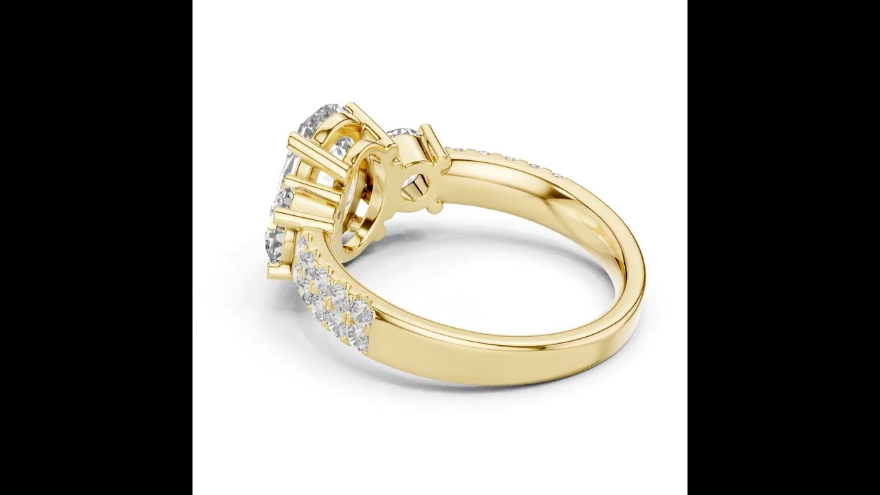 Oval Trilogy Lab Grown Diamond Wedding Ring