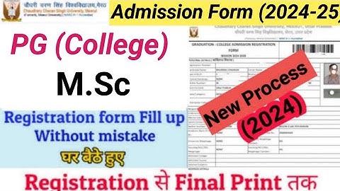 CCSU M.Sc Admission Form Kaise Bhare 2024 | CCS University M.Sc Admission Form Fill Up 2024-25