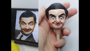 Mr Bean face sculpture/clay /personalized bobblehead