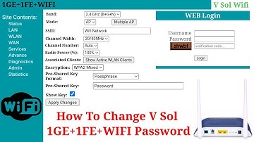 How To Change V Sol Balaji 1GE+1FE+WIFI | V Sol Wifi Router Password Change | V Sol Wifi Password