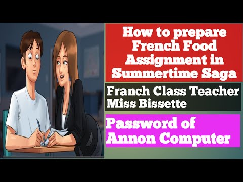 how to Make French Food Assignment | Summertime Saga Game | GAMES | How to Put  Computer Password !