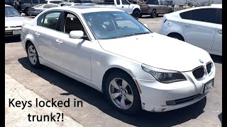 What to do if you lock your keys in the trunk of a BMW 528i & the trunk actuator doesn't work!