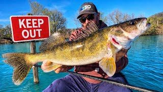 They Didn't Want Me Fishing Here.... Ohio River Walleye Fishing! (Secret Spot)