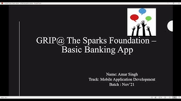 Mobile Application development | Basic Banking App | Sparks Foundation | Task 2 | Grip