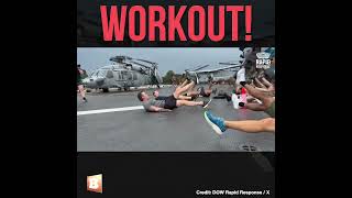 Stayin' Sharp! Pete Hegseth Joins Sailors and Marines Aboard the USS Boxer for Workout