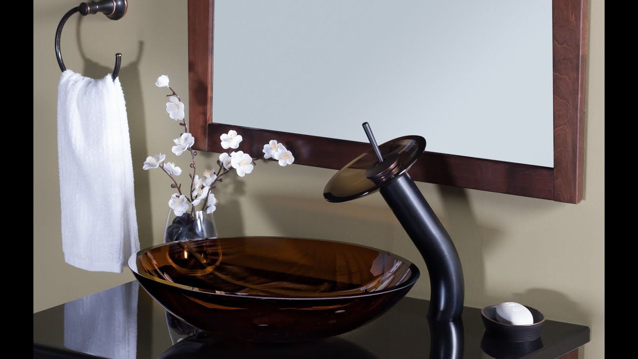 Clear Brown Glass Vessel Sink - TIS-168T