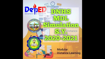DAGOHOY NHS MODULAR DISTANCE LEARNING MODALITY SIMULATION SY 2020-2021