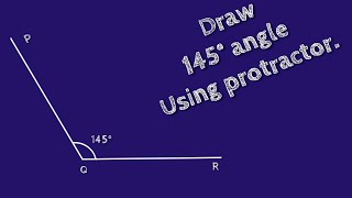 How to draw 145 degree angle using protractor.make 145 degree angle using protractor.shsirclasses.