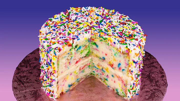 Funfetti Cake Recipe (Birthday Cake with Rainbow Sprinkles) from Cookies Cupcakes and Cardio