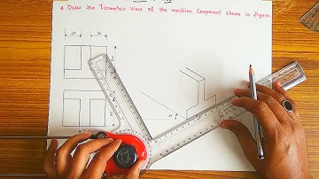 Problem 12 | How to draw Isometric view of machine components (English) by M.A.Mehboob