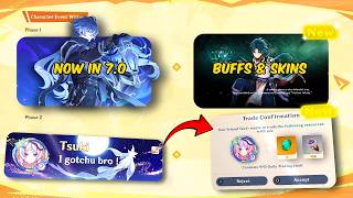 NEWS! Exciting NEW Trading system Is coming To Genshin! | Free Skins ,buffs & Full 7.0 & 7.1 LINEUP