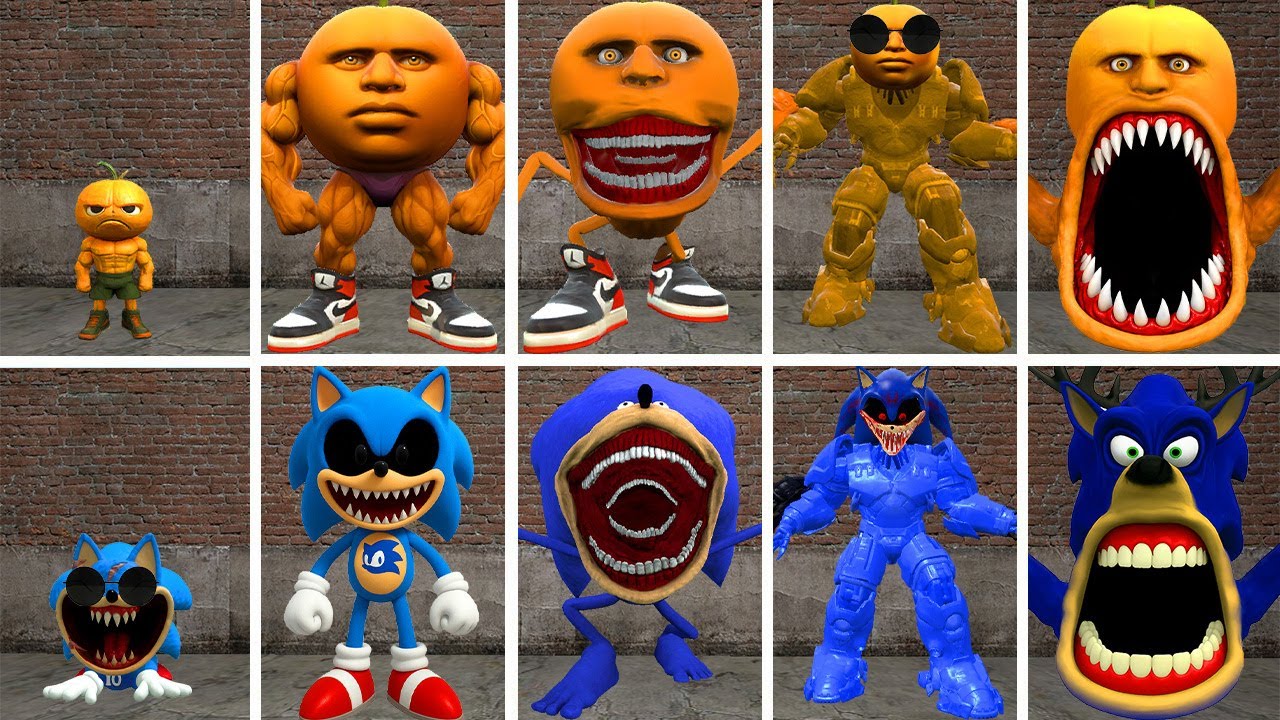 HELLO: ALL THE NEW EVOLUTIONS OF KING ODINDINDUN VS KING SONIC EXE IN GMOD!