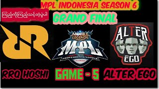 Download Lagu RRQ Hoshi Vs Alter Ego / Game 5 / Grand Final / MPL Indonesia  Season 6 / ကြည့်ကိုကြည့်သင့်တဲ့ ပွဲပါ MP3