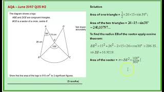 Gcse Maths - Paper H2 - Q25 - June 2017 Aqa
