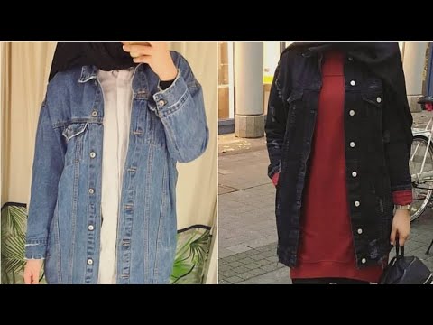 أفكار لكيفية لبس جاكيط الجينز للمحجبات موديلات وستايلات حلوة و جديدة 