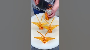 Carve Beautiful Butterflies Out Of Carrots.  #knifeskills #butterfly #carrot