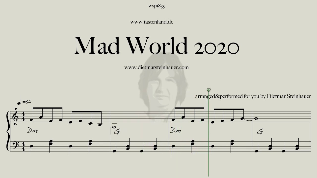 Mad World (Easy Level, Solo Piano) (Thompson) - Piano Sheet Music