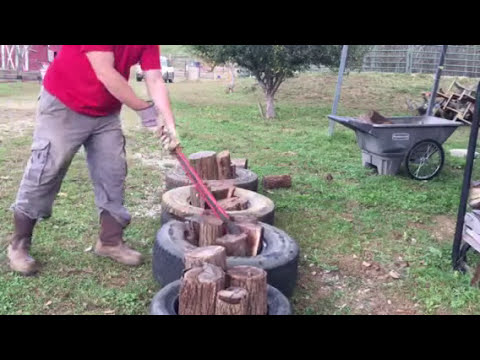 Split an Entire Day's Firewood By Hand in Less than a Minute! - YouTube