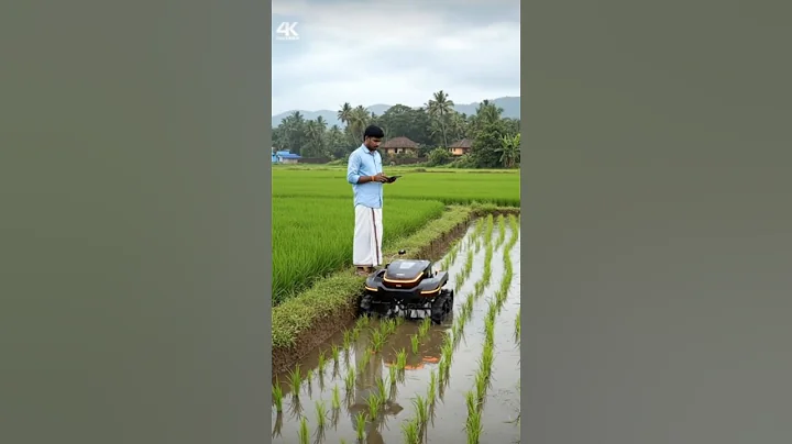 Smart Farming Innovation: Remote-Controlled Robot Working in Rice Fields#shorts#farming#automobile