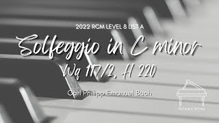 CPE Bach - Solfeggio in C minor Wq 117/2, H 220 (2022 RCM Level 8 Piano Repertoire List A)