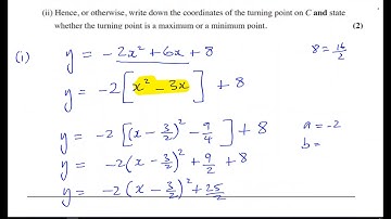 EDEXCEL IAL P1 new Practice Paper B 2018 Q10a,b  Completing the Square   Sketching