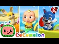 Beach boat race with balloons  cocomelon animal time  animal nursery rhymes