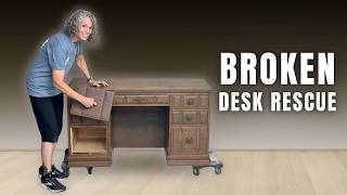 Only the best for my own office... a broken FREE desk from Facebook Marketplace.