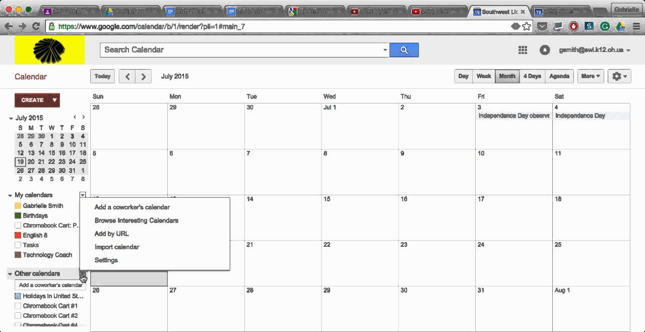 Adding Google Calendar from URL YouTube