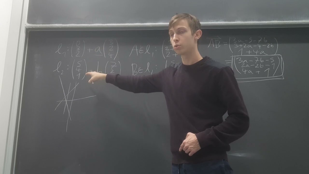 Distance between two skew lines in 3D space