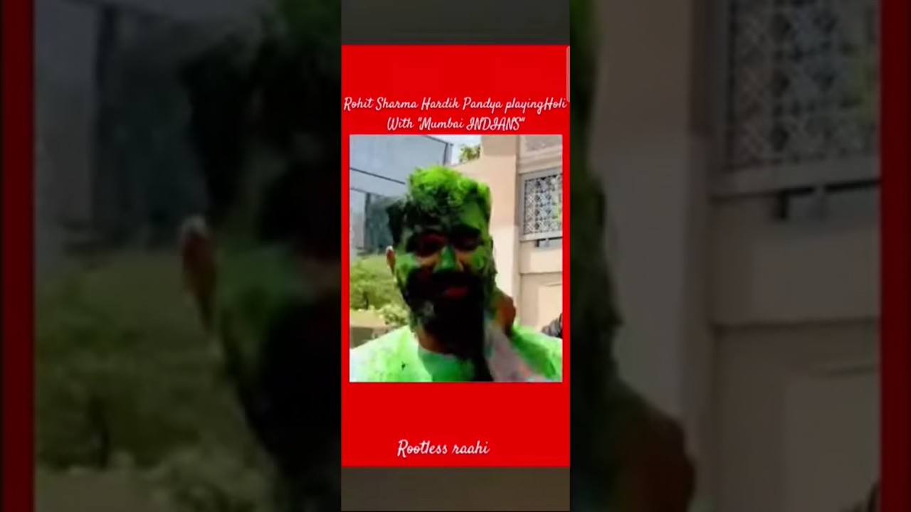 Rohit Sharma and Hardik Pandey playing Mumbai style holi