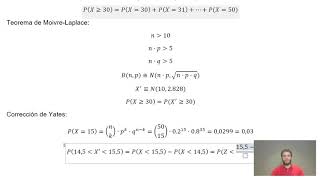 Distribución binomial a normal 2 - Corrección de Yates